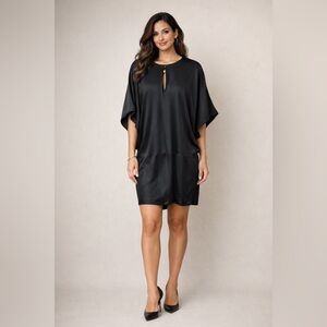 Susana Monoco Black Silk Sex in the City Runway Style Mini Dress Size 6